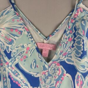Lilly Pulitzer Silk Size Small Floral Spaghetti Strap Mini Dress Summer Babydoll